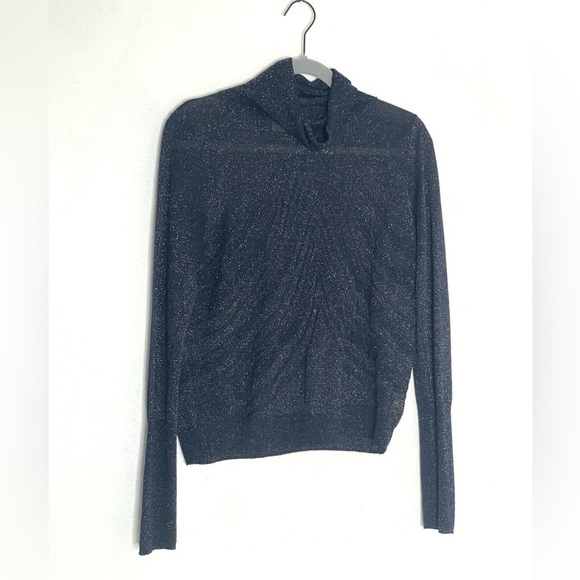 Angel of the North x Anthropologie sheer Sweater in Dark Blue. Size Medium - Picture 3 of 10